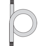 Pigtail Siphon, Straight Brass 1/4