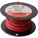 Copper Wire, 8 Gauge 50' Spool Red Stranded THHN